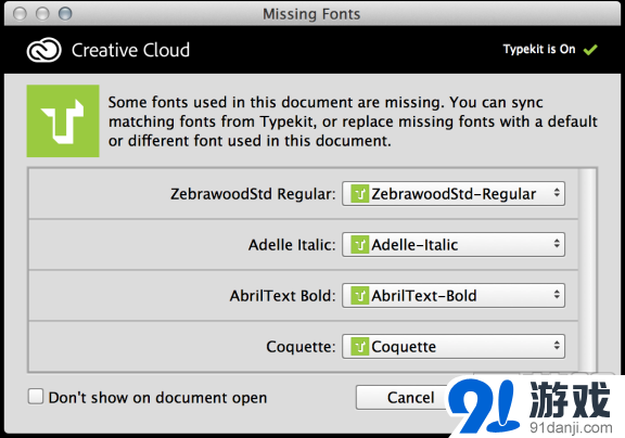 如何在Photoshop CC 2014使用Typekit中的字体